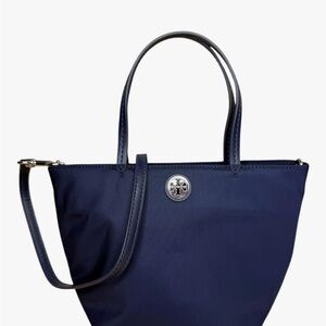 Tory Burch Navy Nylon Mini Tote Bag
